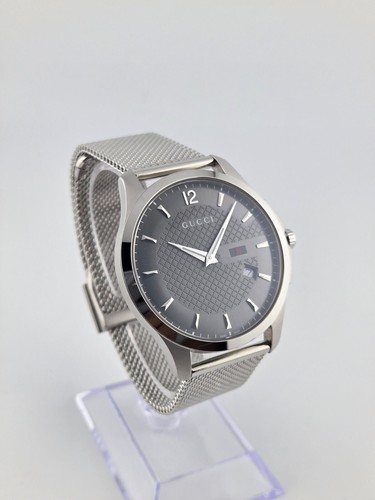 Gucci G-Timeless Men's Dark Gray Dial Mesh Band Watch - YA126315 ($990 MSRP) - Picture 5 of 11