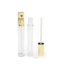300 Qty Gold Prismatic Top Empty 5ml Lipgloss/Lipstick Clear Tube with stoppers