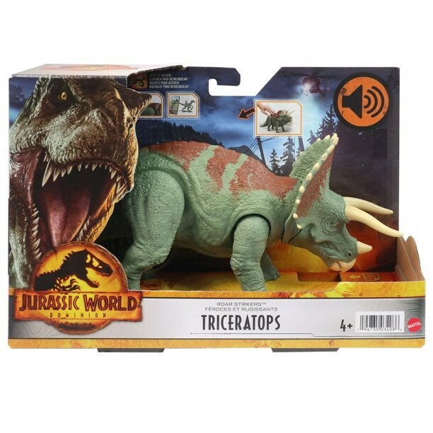 Jurassic World Dominion Triceratops Figure Roar Strikers Dinosaurs