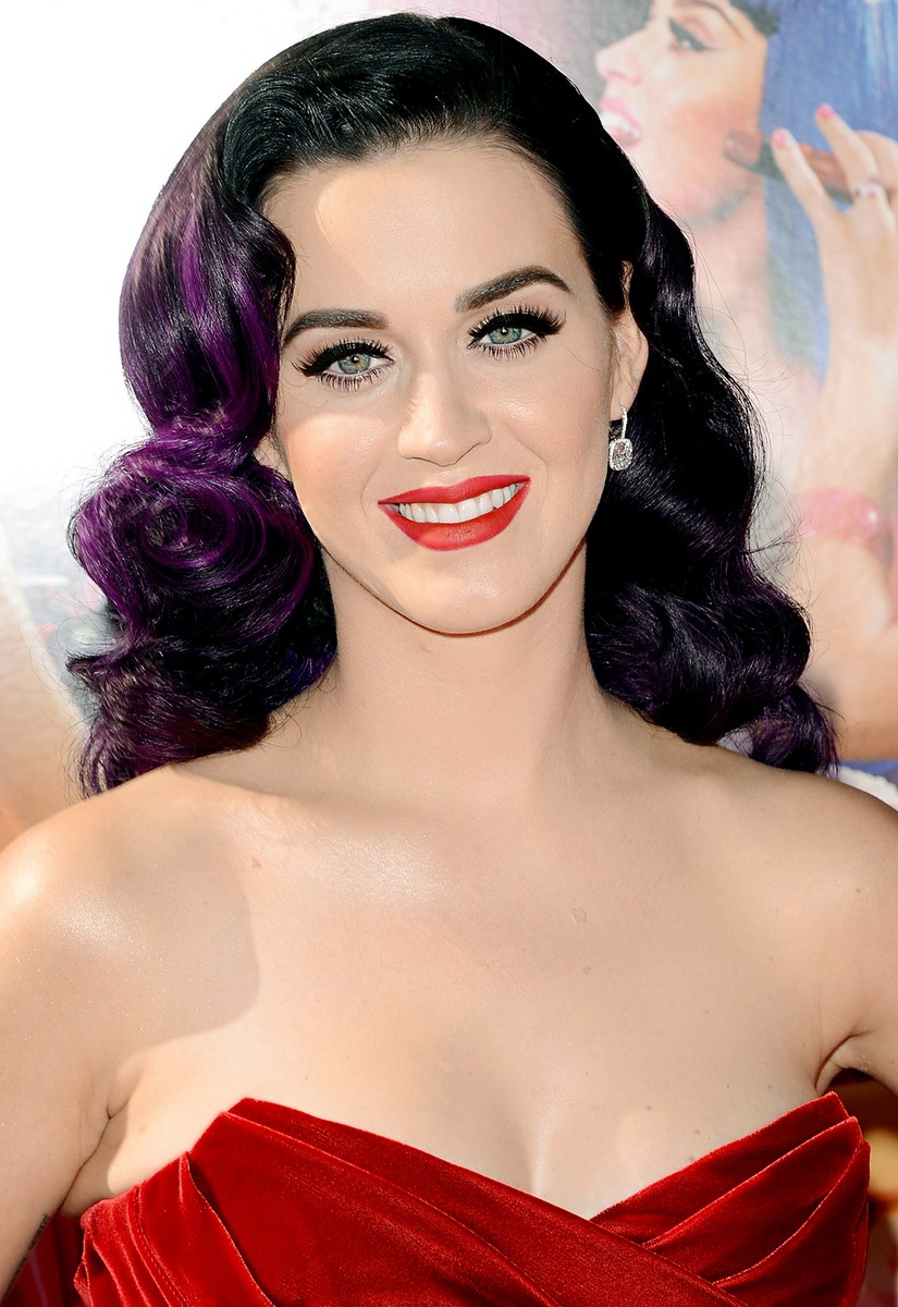 katy perry low cut dress A Katy Perry Posing Low Cut Red Dress 8x10 Photo Print