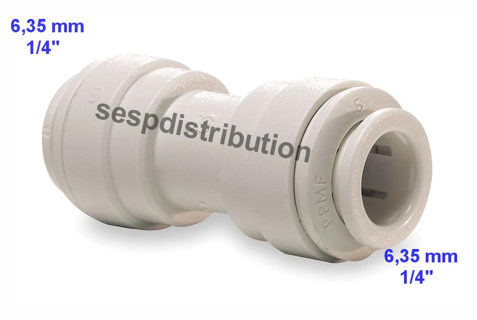 raccord frigo américain fontaine union égal 1/4" 6,35mm PP0408W Jon Guest