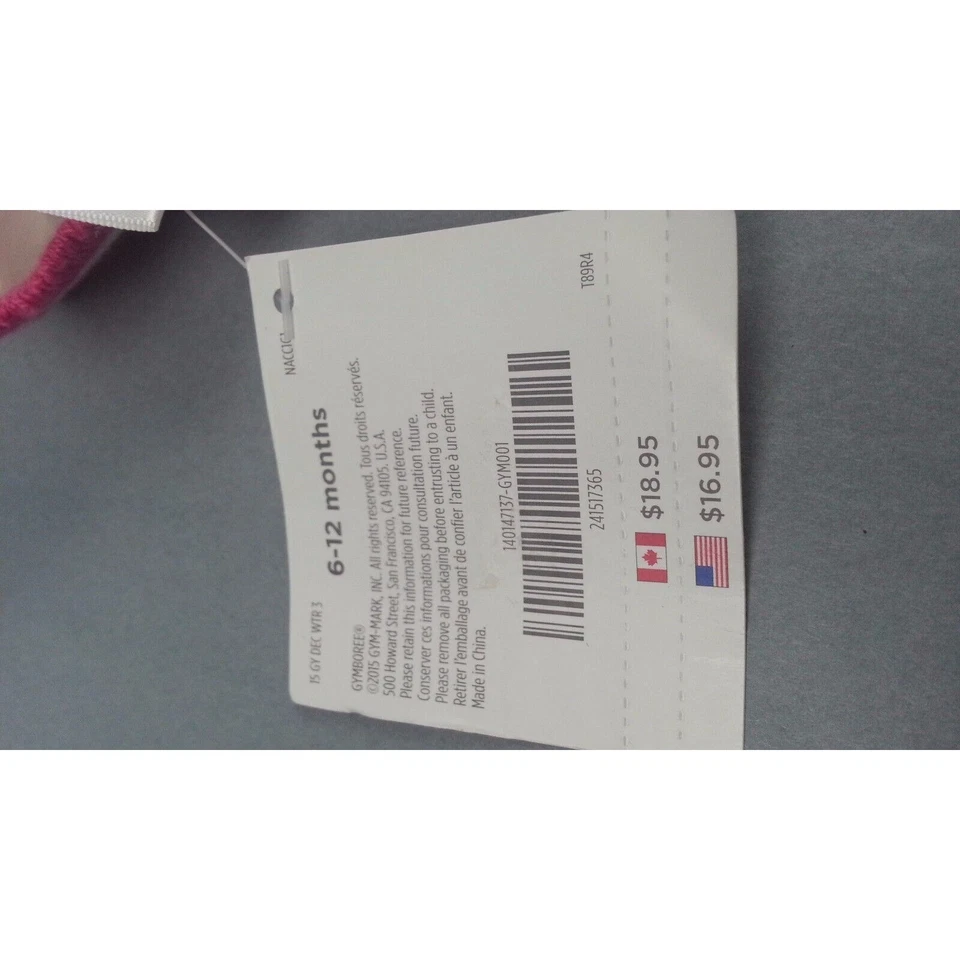 全新带标签 粉色条纹 针织 豆豆帽 帽子 Gymboree 帽子 婴儿 尺寸 6-12 个月 — 第 4/4 张图片