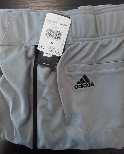 Adidas Sports Icon Pro Baseball Pants Mens Gray /Black Piped Open Hem GU3107 NEW - Picture 30 of 37
