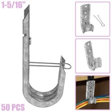 50 Pcs 1-5/16" J Hook Wall Mount w/ Retaining Clip Network Cable Wire Management