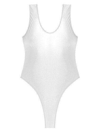 Women High Cut Thong Leotard Oil Glossy Swimsuit One Piece Beach Bathing Suit - Picture 6 of 146