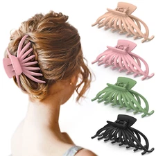 Hair Clips for Women - OPAUL Matte Nonslip Large Hair Claw Clips for Thick and T
