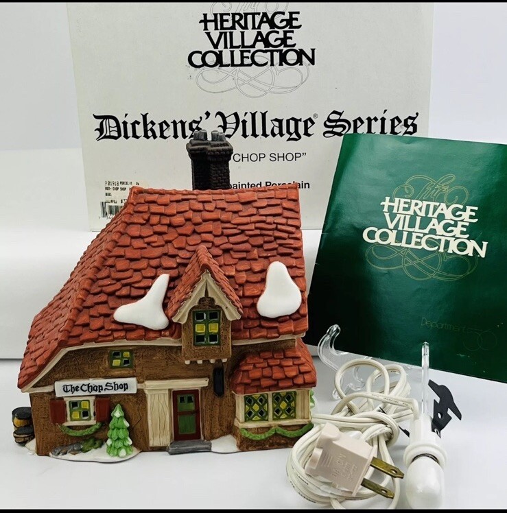 Dept 56 The Chop Shop Retired 1995 Dickens Village Series with Light 58331 Box