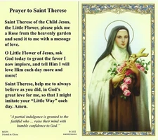 (2 copies) St. Therese of Lisieux Little Flower Holy Prayer Card Catholic