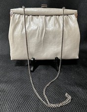 MARDANE Vintage Beige Leather Clutch Conv Chain Handle Handbag 8.25  x6.25  EUC