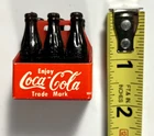 Coca Cola Vintage 1960s Mini Six Pack with Removable Bottles 1.75 in VG Cond!