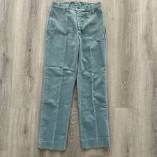 Vintage 70s Sears JR Bazaar Velvet Pants 13 28x29 Light Teal Green Beautiful