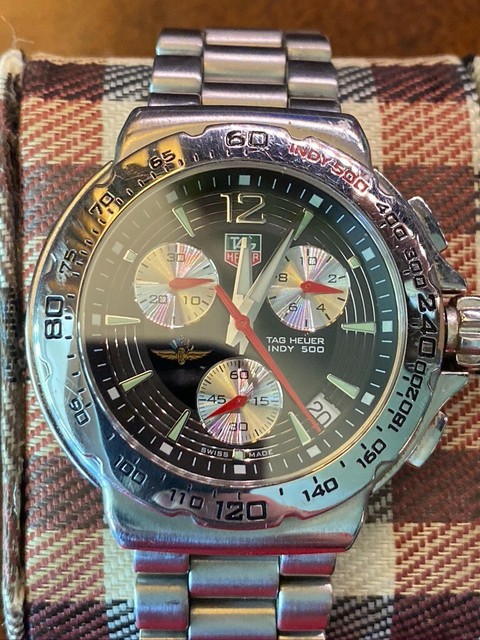 Tag Heuer Cac111b Indy 500 Formula 1 Watch Mens Chronograph Black Silver for sale online | eBay