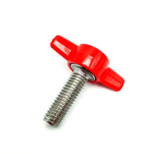 M8 x 1.25mm Thumb Screw T Bolts Red Tee Wing Plastic Clamping Knob 8mm Stainless