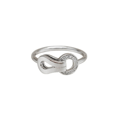 Cartier Agrafe ring 18k white gold, diamond, 49 (104019)