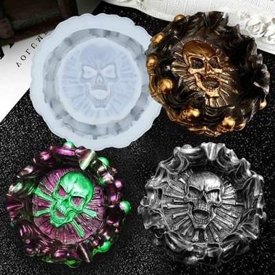 Silicone Skull Ashtray Mold Epoxy Resin Making Mould Casting Jewellery DIY Craft Silicone Skull Ashtray Mold Epoxy Resin Making Mould Casting Jewellery DIY Craft