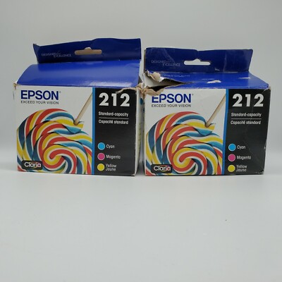 2X Epson 212 Standard capacity color multi-pack ink cartridges C/M/Y Exp: 07/23
