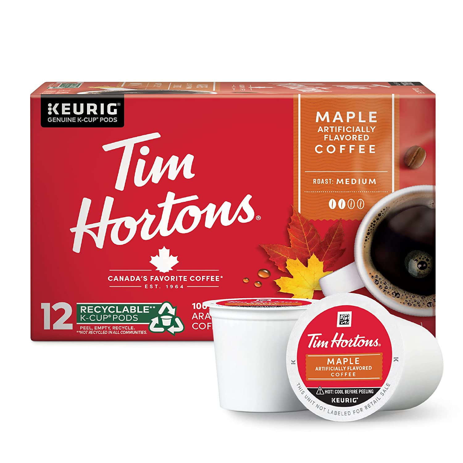 Tim Hortons Maple Flavored Coffee K-Cup Pods - 12 Count