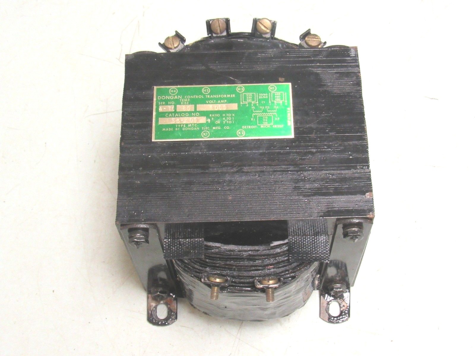 DONGAN TRANSFORMER CATALOG NO. 53-100 1000 VOLT-AMP 30 DAY WARRANTY FREE  SHIP | eBay