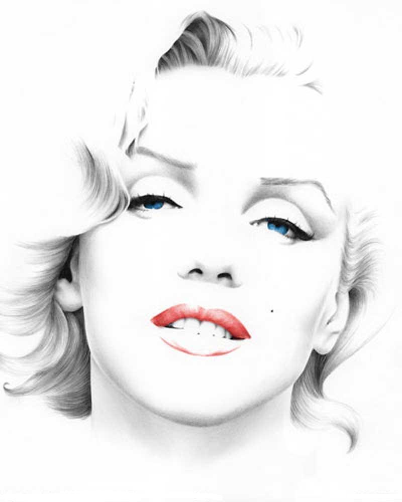 Marilyn Monroe Skull Pencil Sketch