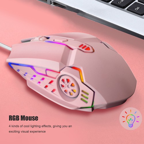 USB Mouse 4 Cool RGB Lighting DPI Adjustable Ergonomic Computer Supplies For Fit - Picture 15 of 23