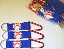 METALLIC CLIP SPORT BASEBALLS KEYCHAINS LOT OF 12 CARNIVAL, PARTY TOY FAVORS