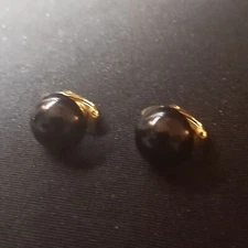 Vintage black circles clip on earrings