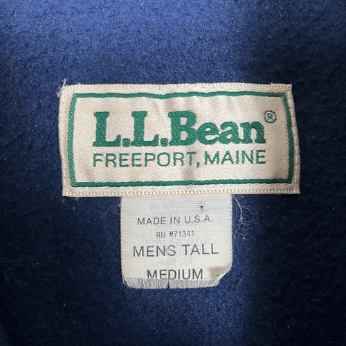 LL Bean Vintage Bomber Jacket Mens Medium Tall Gray Blue Zipper Lined USA Made - Picture 6 of 10