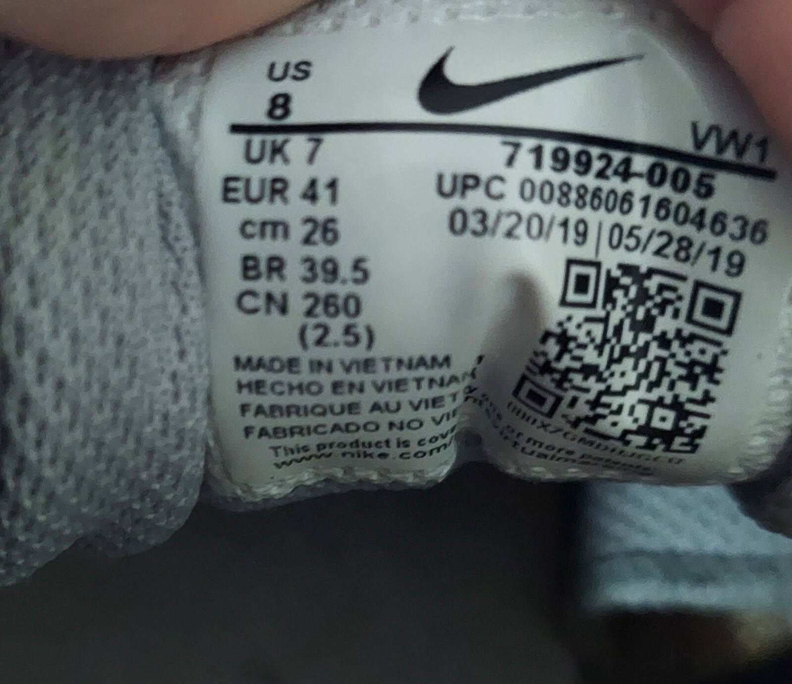 Nike Air Mavin Low Ankle Gray Basketball Sneakers Size 8 2019 719924-0005US thumbnail 8