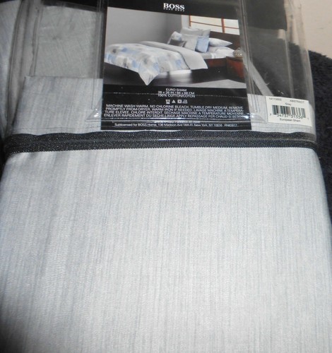 New SET of 2 HUGO BOSS MODERN Abstract Gray Grey EUROPEAN Euro SHAMS - Picture 3 of 4