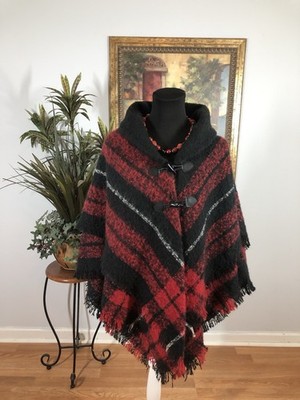St John Bay Women One Size Cardigan Sweater Shawl Cape Puncho Knit Y2K Academia