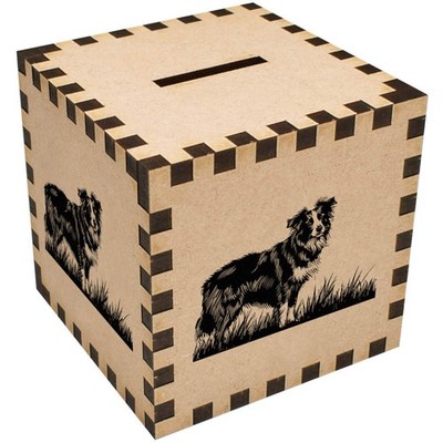 Spardose / Sparschwein ''Border Collie Hund auf Gras'' (MB00113785)