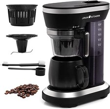 JAVASTARR CAFETERA CON MOLINILLO INCORPORADO, MOLINILLO DE CAFÉ Y CAFETERA - NEGRA