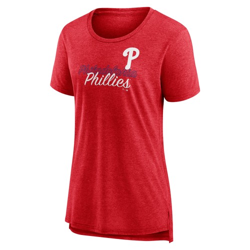Women's Red Philadelphia Phillies Practice Time Tri-Blend T-Shirt - Bild 2 von 3