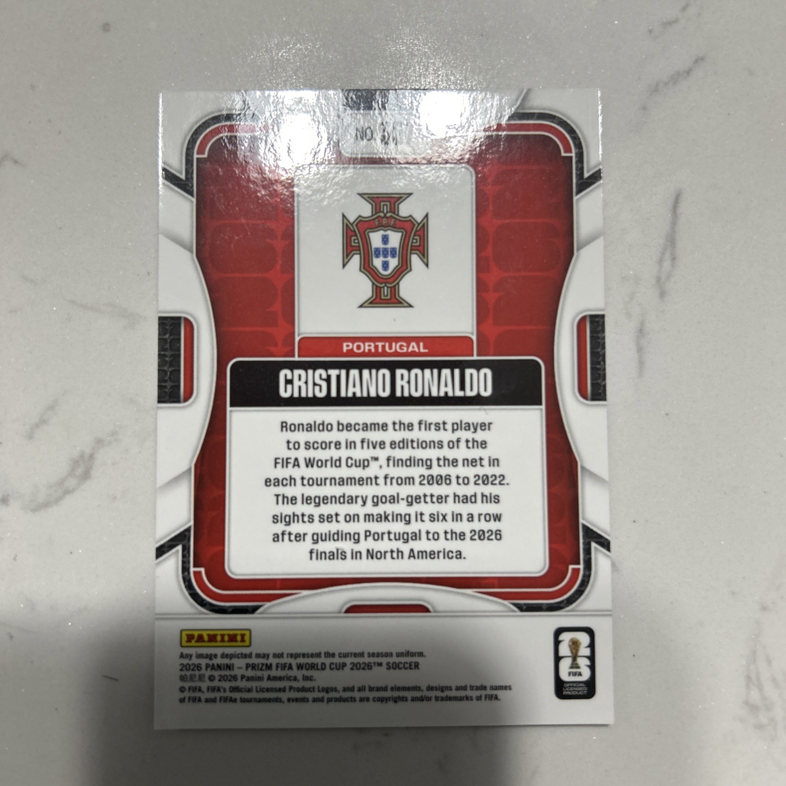 2026 Panini Prizm FIFA World Cup Cristiano Ronaldo #367 view 2