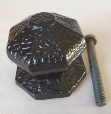 Cast Iron Front Door Centre Knob / Pull, Antique Black Finish, Octagonal, 65mm