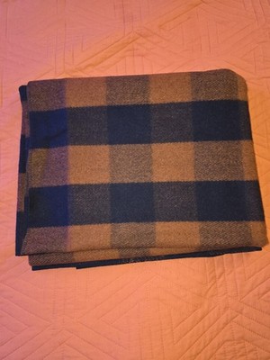 Arcturus Backwoods Wool Blanket Orange Plaid 64'' X 88''