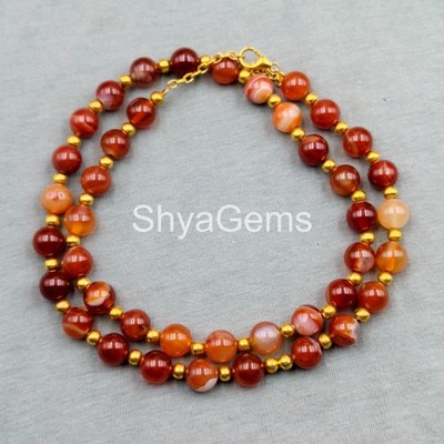 Natural Carnelian Necklace 8mm Beaded, Orange Gemstone Jewelry, Healing Crystal