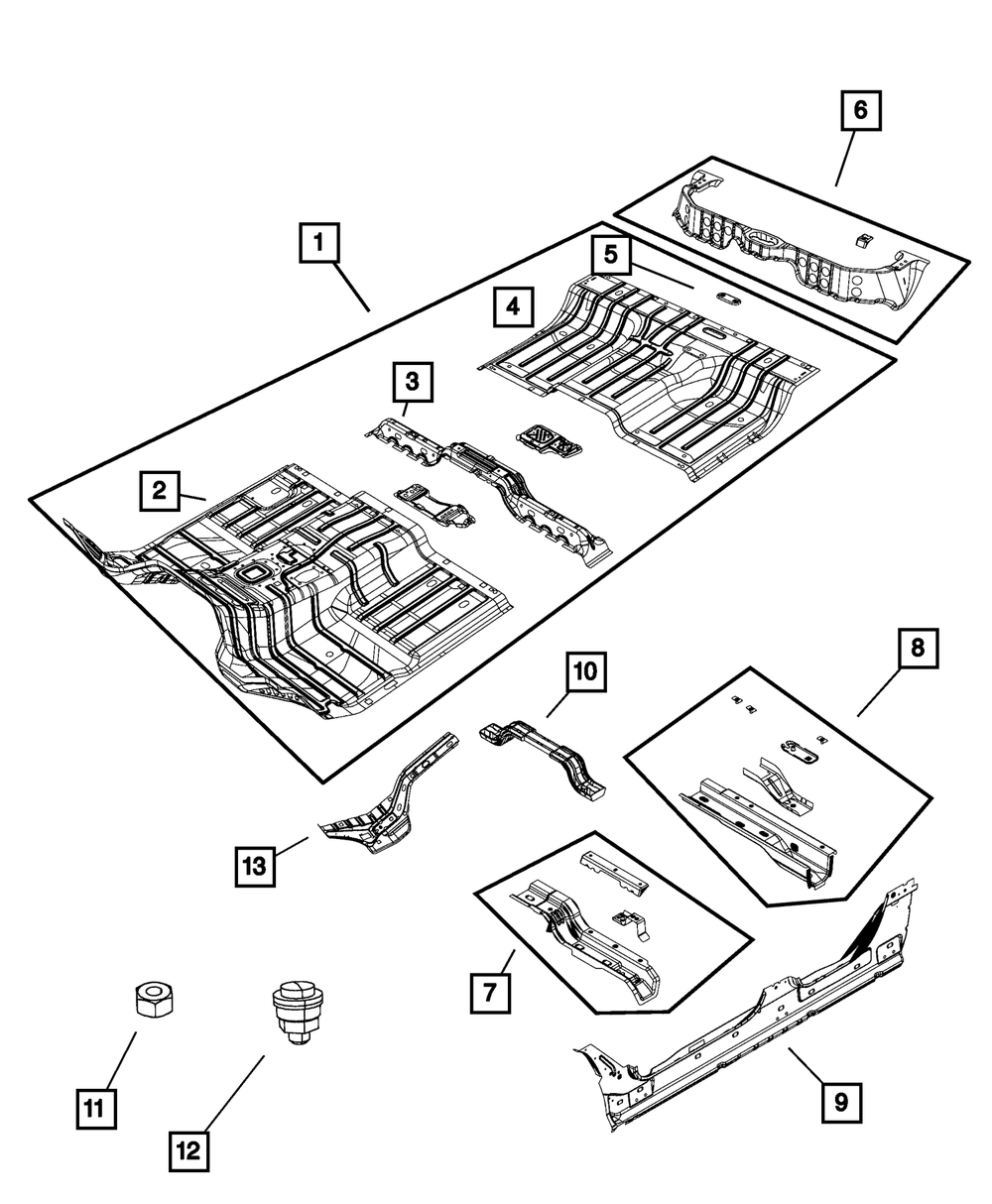 Genuine Mopar Under-Body Hold Down Support Right 68496450AA