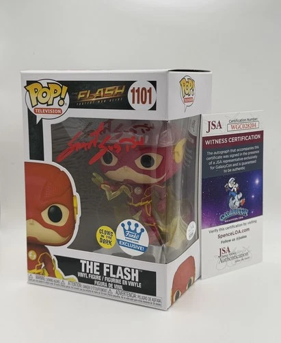 Grant Gustin DC The Flash #1101 Signed Funko Pop JSA WITNESSED Autograph GITD
