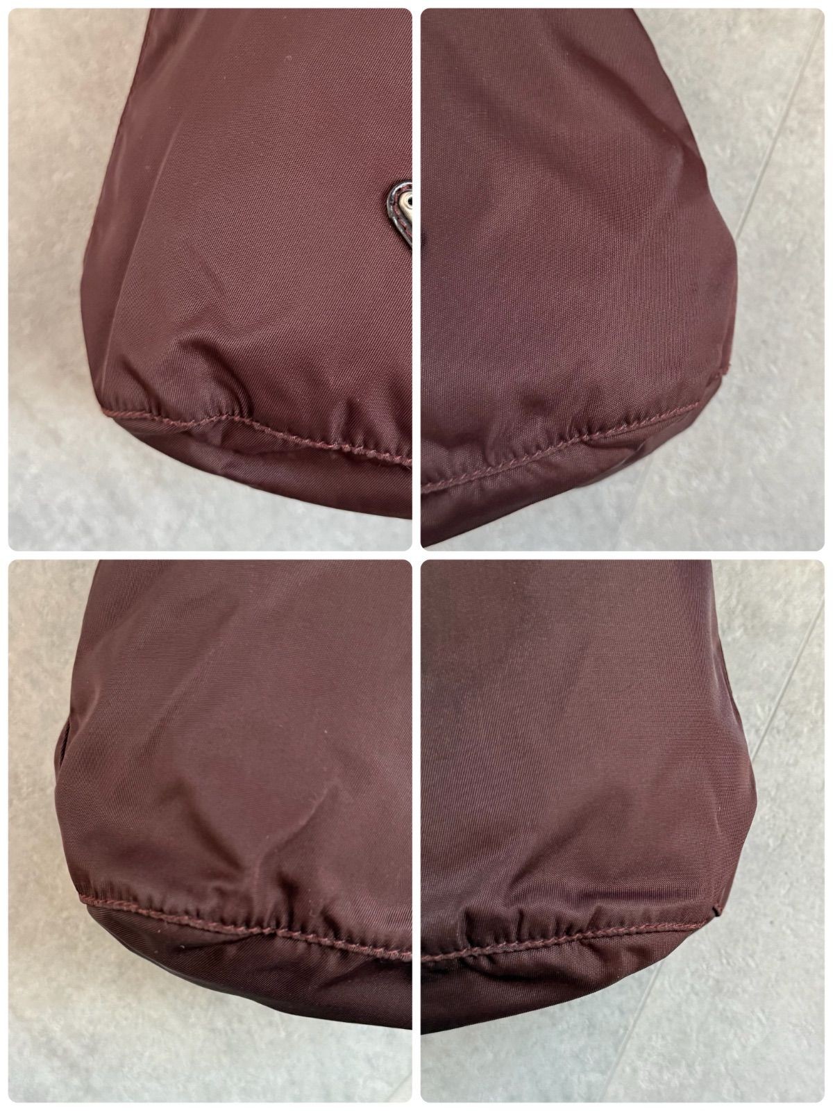 PRADA Nylon Triangle Logo Brown Drawstring Bag Ha… - image 7