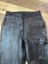 Wilsons Maxima Studded Leather Pants Wmns Size 4 Black Moto Lined