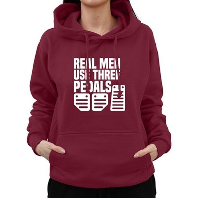 Lustiger echter Männer mit drei Pedalen manuell Autoliebhaber Rennen sarkastischer Hoodie