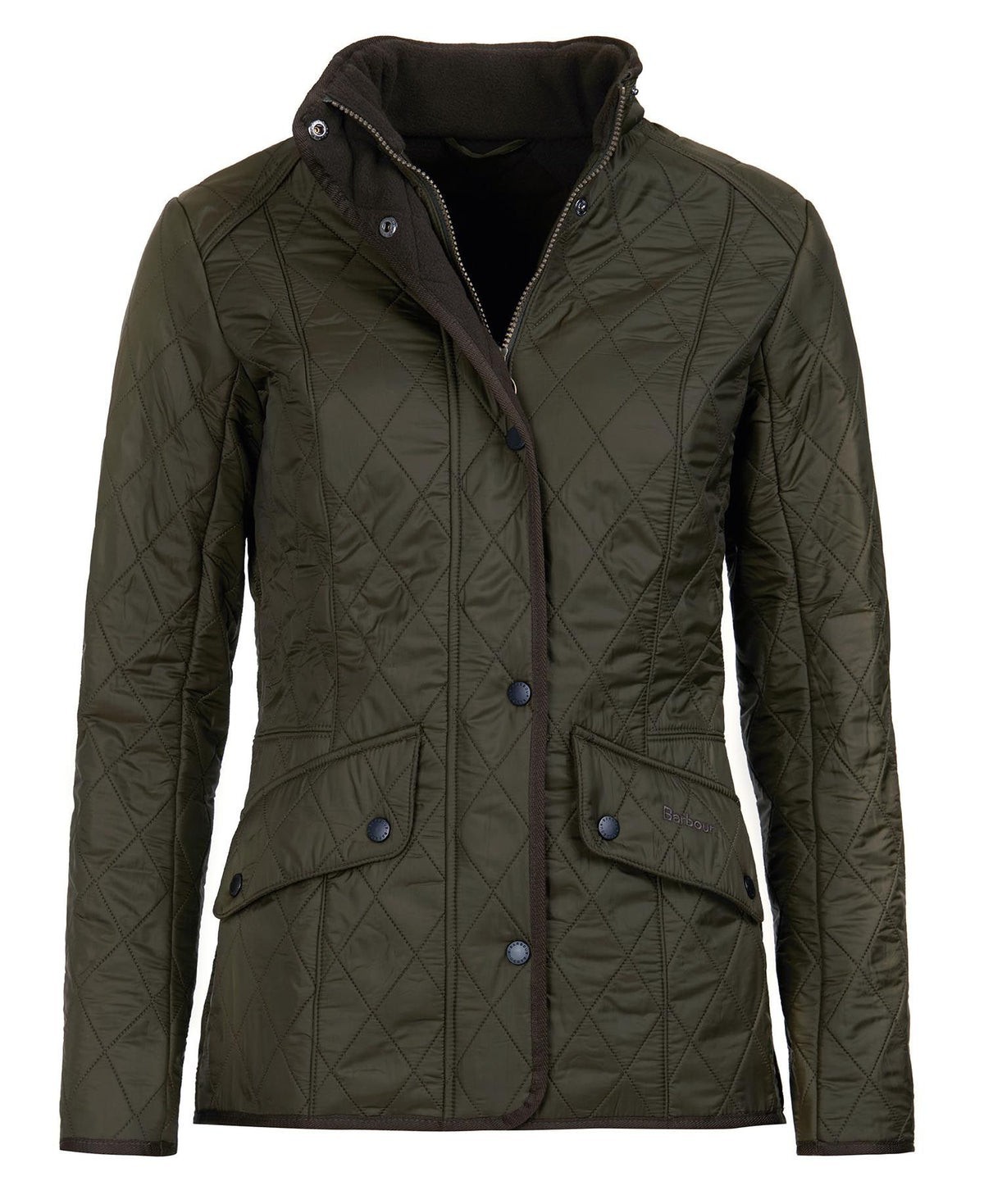 Barbour Cavalry Polarquilt Jacket Dark Olive Green LQU0087OL91 Women's USA 4