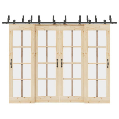 Schiebetürbeschlag Bypass zweigleisig 305cm pulverbeschichteter Stahl schwarz 80kg