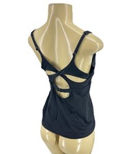 Athleta 34D/DD Women Entwined Bra Cup Tankini Top, BLACK 566768 O0317H 1-4