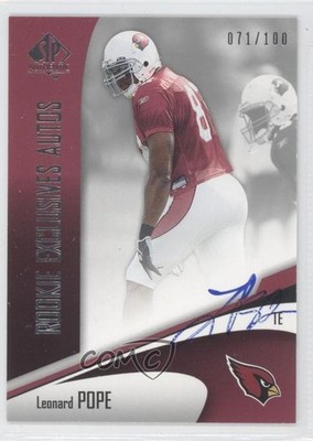 2006 SP Authentic Rookie Exclusives Autos /100 Leonard Pope #REA-LP Auto RC 0v1