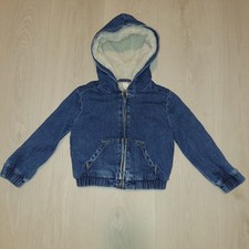 Cat Jack Toddler Jean Jacket 3T Pockets Classic Style Sherpa Hood Full Zip