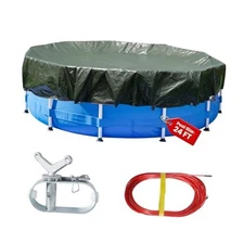 25ft Round Pool Winter Cover for Above Ground Swimming Pools with 25ft pool