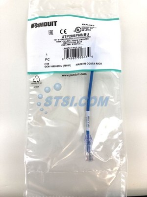 Panduit UTP28SP6INBU Cat6 Slim Network Patch Cable/Cord, 6 Inch Blue ~STSI