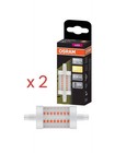 2 x Osram 8W 78mm R7S LED Linear Light Globe 1055 Lumen Warm White